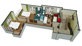 Flat B - 785 sq.ft.