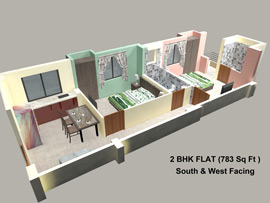 F2BHK - 783 sq.ft.